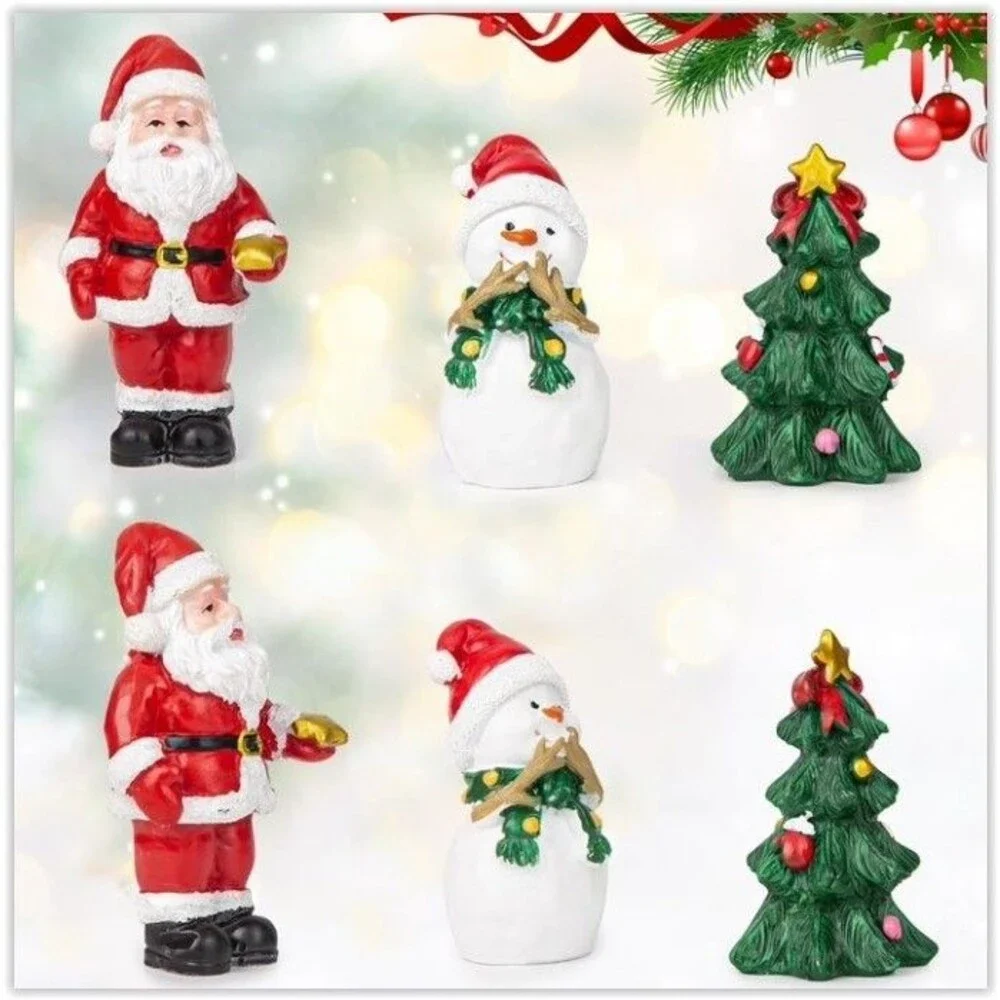 9 Pcs Christmas Aquarium Decorations - Fish Tank Heavy Figures Multicolor NEW